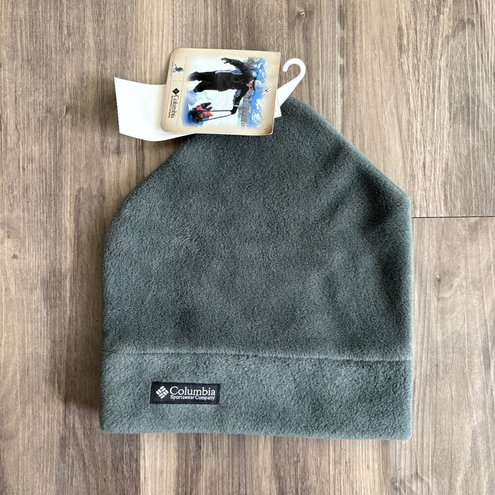 Columbia Fleece Beanie Unisex Adult Size S/M Teal Blue Gray NEW WITH TAGS